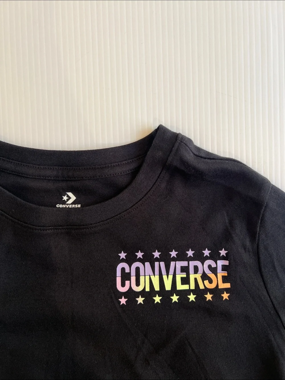 New Kids Converse Black Tee with Pastel Logo in Size X-Large